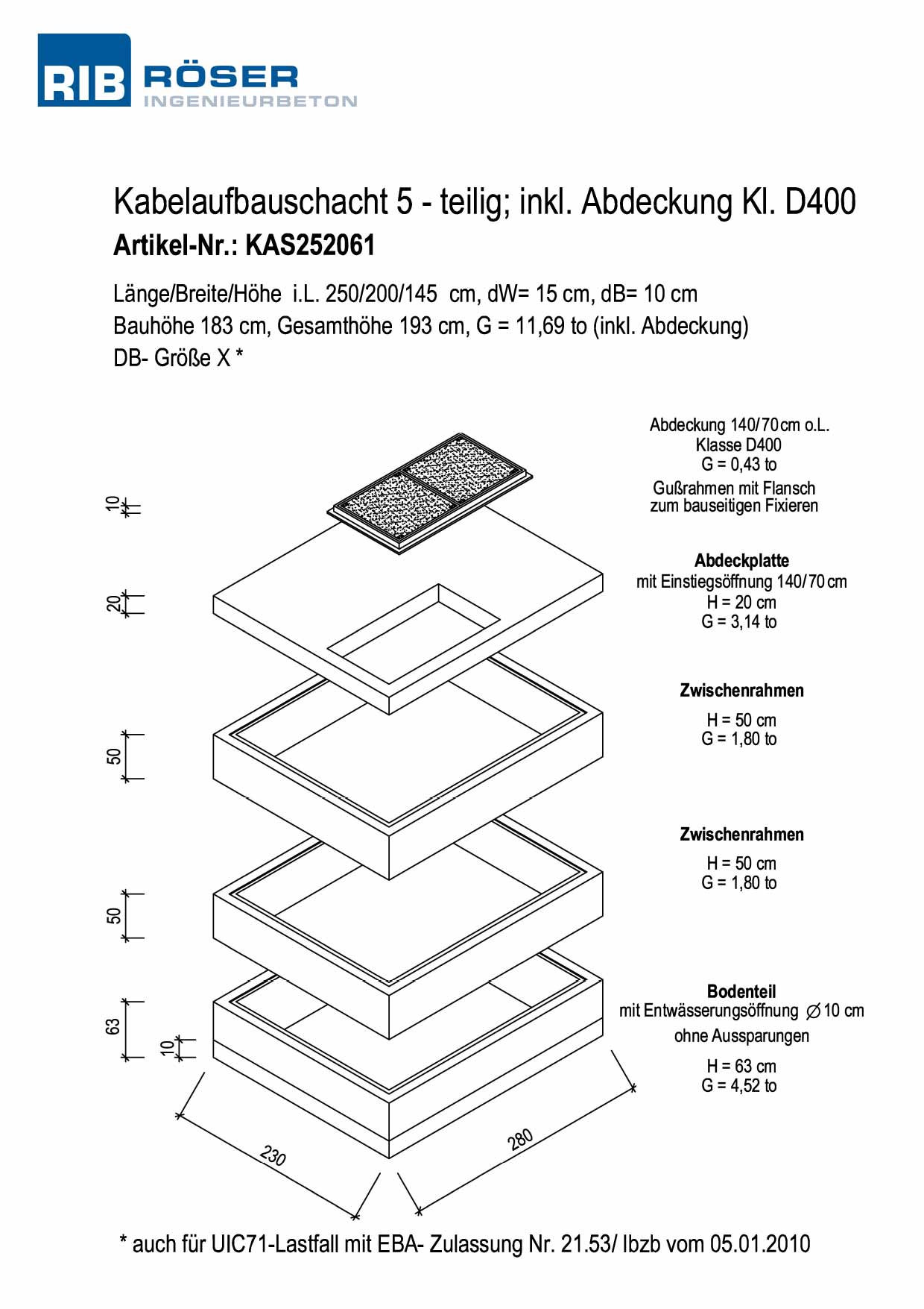 PDF Kabelaufbauschacht DB-Größe X herunterladen
